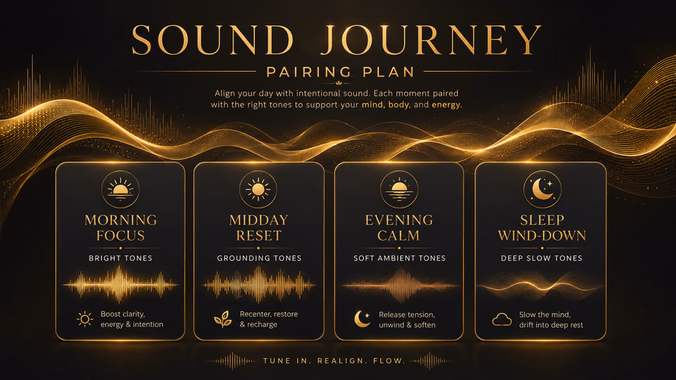 Sound journey pairing plan for burnout meditation and emotional reset