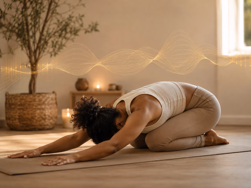 Gentle yoga and grounding meditation practice for anxiety relief and emotional balance