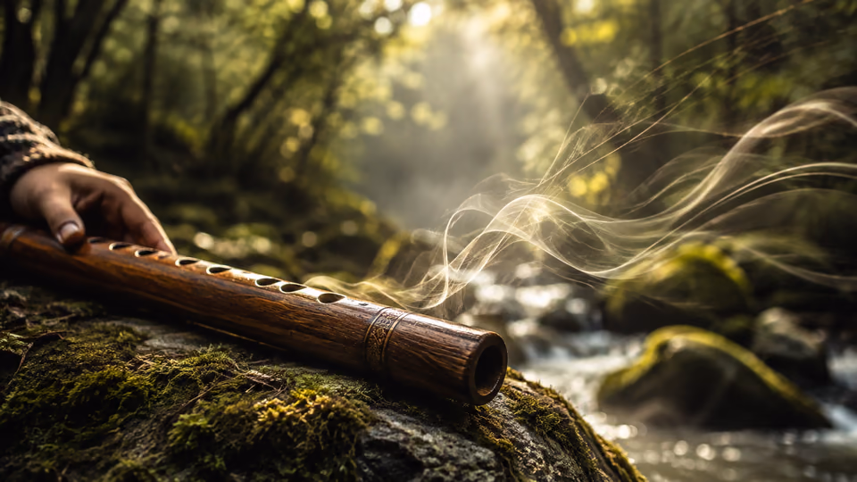 Wooden flute meditation sound for anxiety, breath awareness, and emotional balance