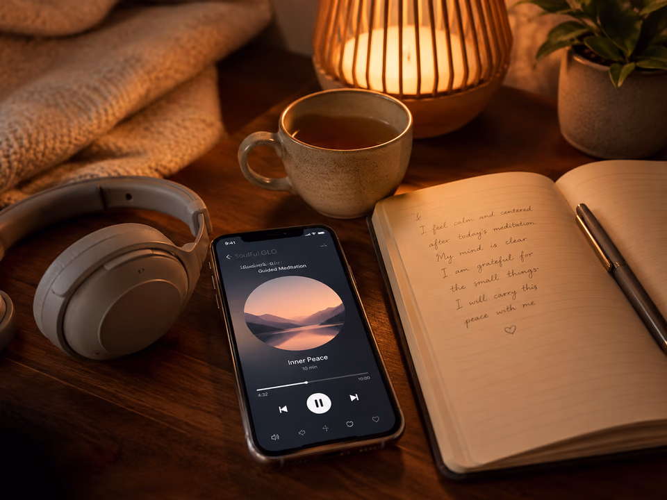 SoulFul GLO guided meditation and journaling prompts for anxiety and self-discovery